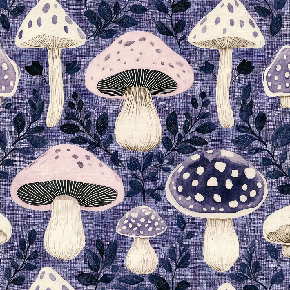 Lavender Mushroom Folk Digital Paper Pack (DDD002292)