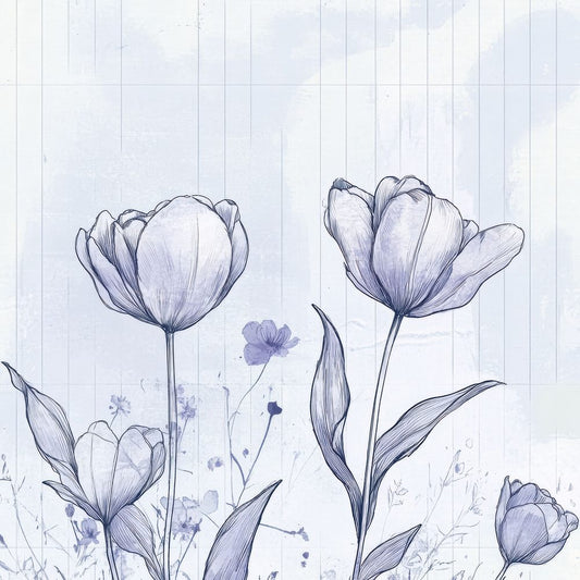 Lavender Tulip Script Digital Paper Pack (DDD002303)