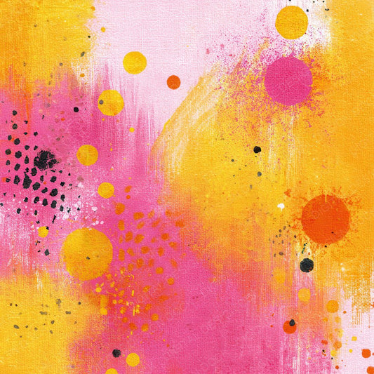 Lemon Coral Halftone Scribble Digital Paper Pack (DDD002319)