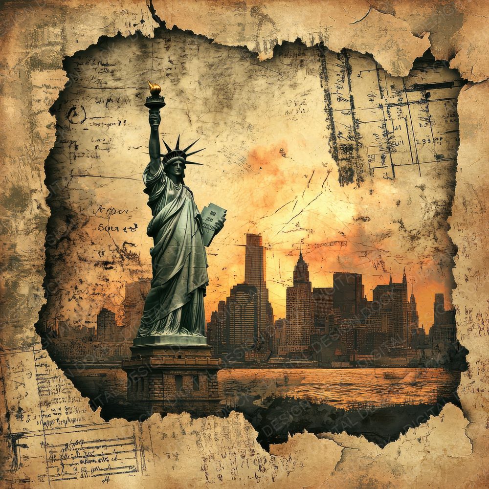 Liberty Torch Postcard Digital Paper Pack (DDD002331)