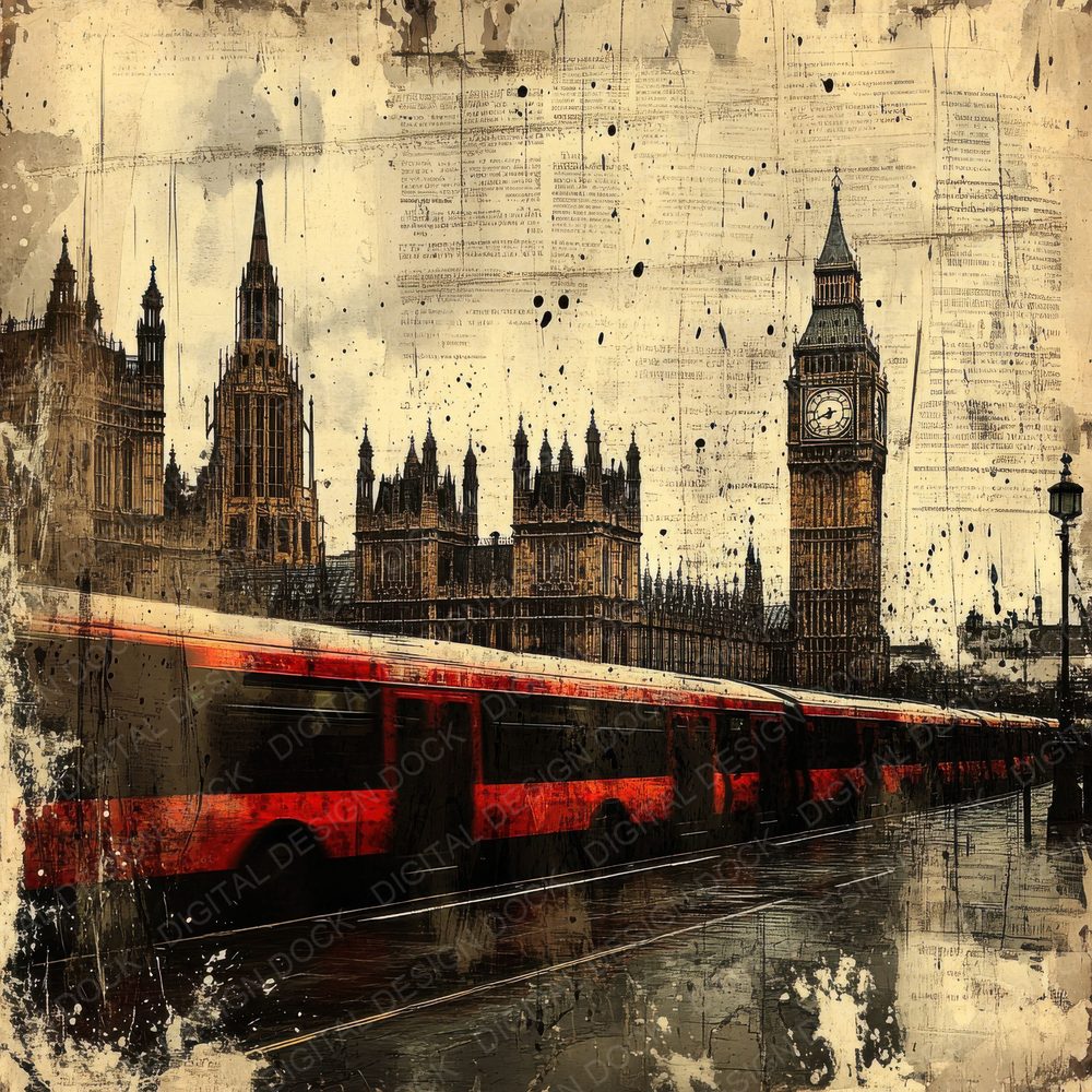 London Maps Fog Digital Paper Pack (DDD002385)