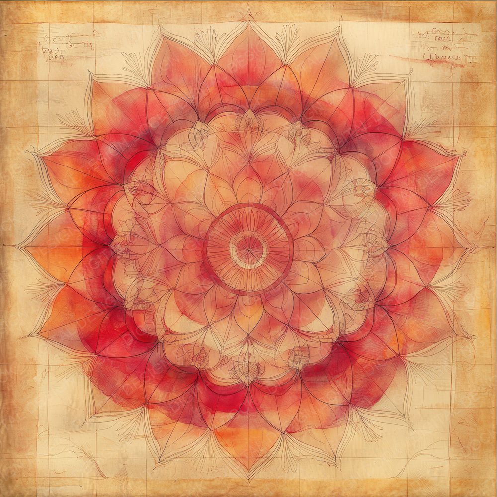 Mandala Lotus Glyph Digital Paper Pack (DDD002415)