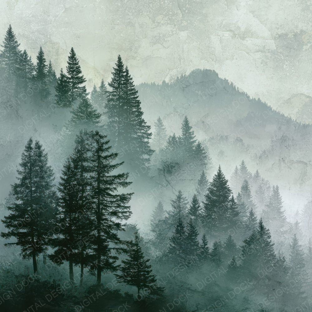 Mist Forest Tree Layer Fade Digital Paper Pack (DDD002551)