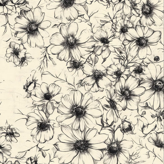Mono Sketch Florals Digital Paper Pack (DDD002574)