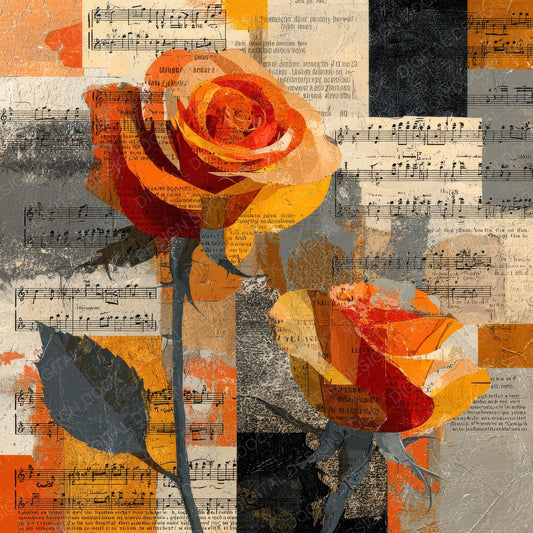 Music Flyer Rose Grain Digital Paper Pack (DDD002636)