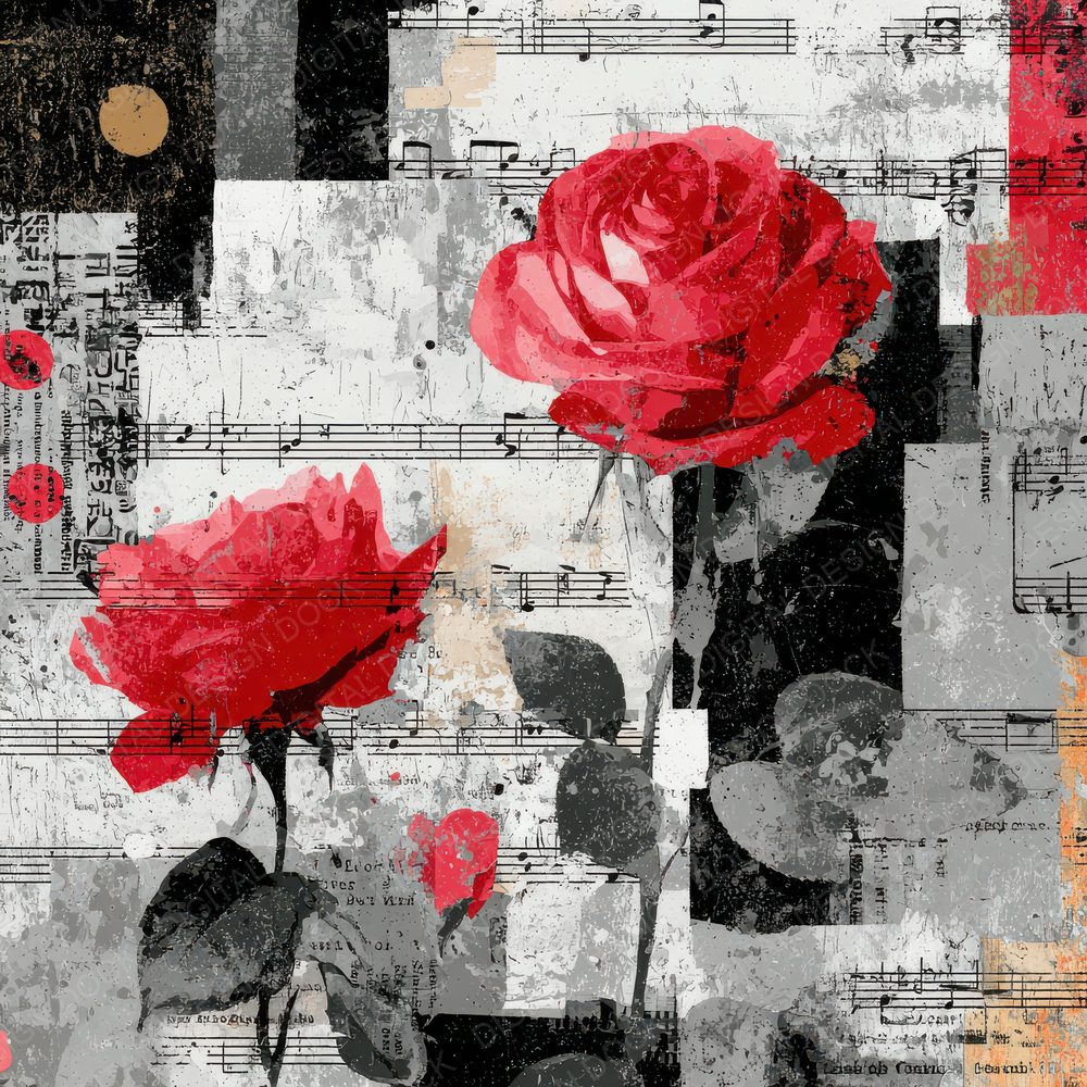 Music Flyer Rose Grain Digital Paper Pack (DDD002636)