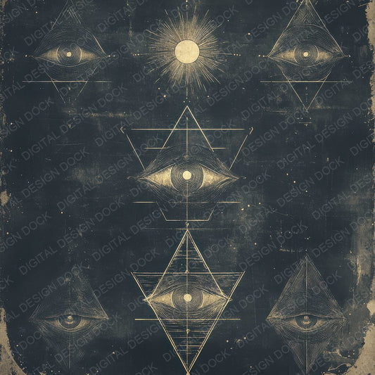 Mystic Eye Triangle Digital Paper Pack (DDD002652)