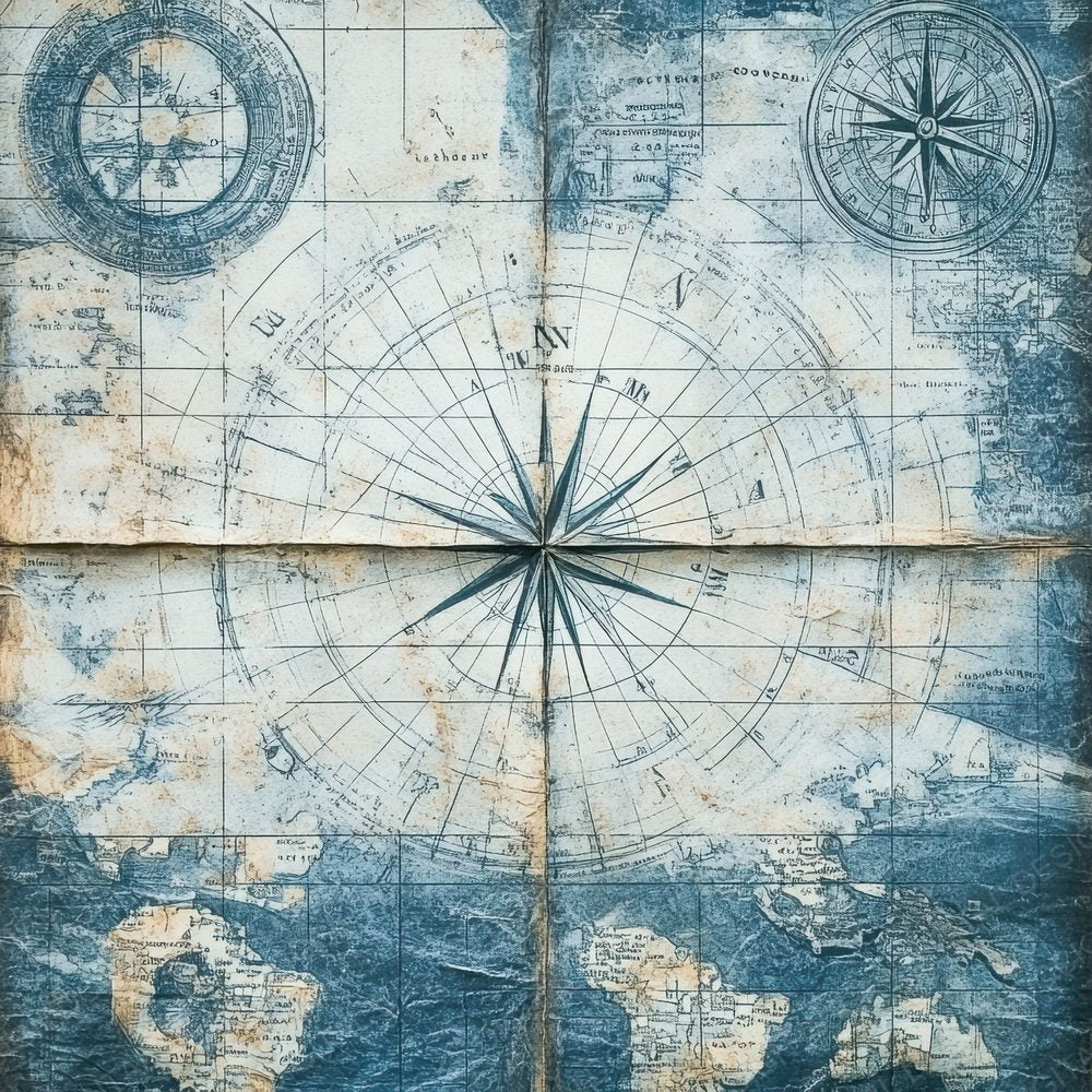 Nautical Compass Drift Digital Paper Pack (DDD002664)