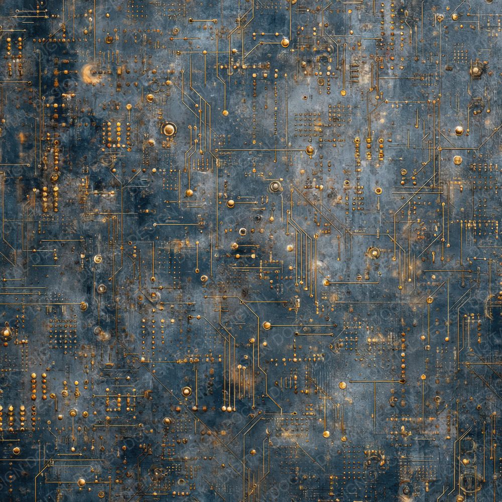 Navy Circuit Thread Oilprint Digital Paper Pack (DDD002665)