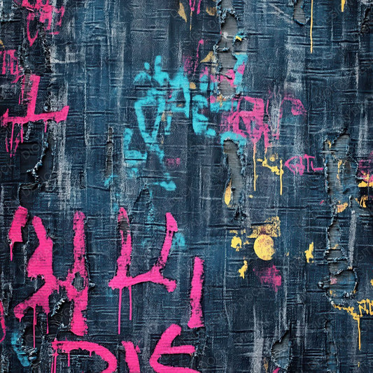 Neon Graffiti Denim Background Digital Paper Pack (DDD002699)