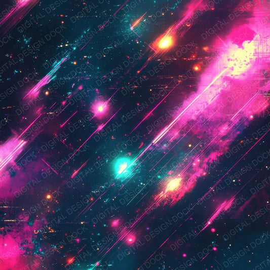 Neon Meteor Shower Digital Paper Pack (DDD002712)