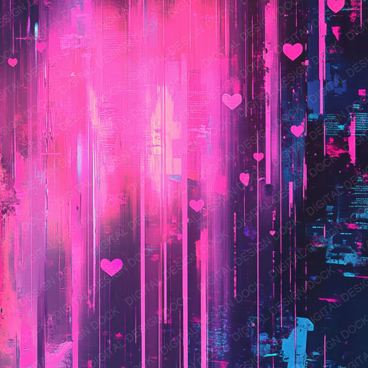 Neon Pixel Love Digital Paper Pack (DDD002723)