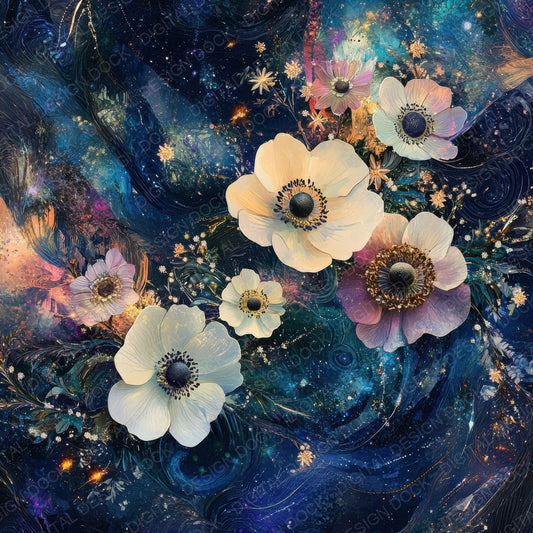 Noctilucent Anemone Stars Digital Paper Pack (DDD002755)