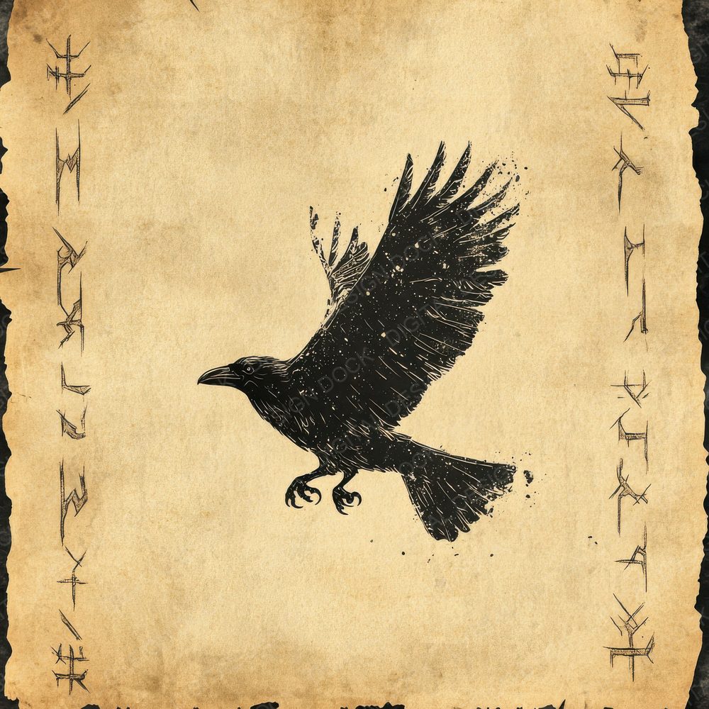 Nordic Rune Raven Dust Digital Paper Pack (DDD002764)