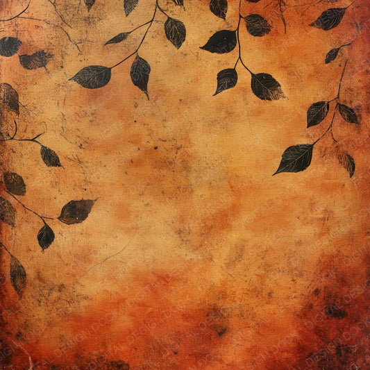 Ochre Ink Leaves Digital Paper Pack (DDD002785)