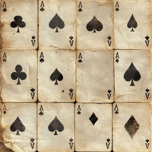 Old Playing Cards Background Digital Paper Pack (DDD002813)