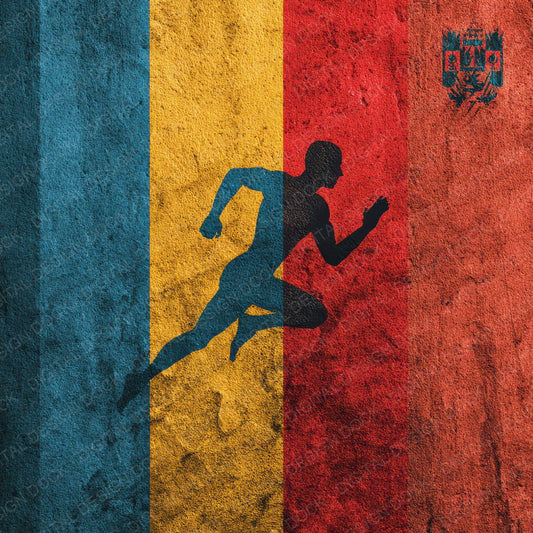 Olympic Poster Red Blue Gold Digital Paper Pack (DDD002825)