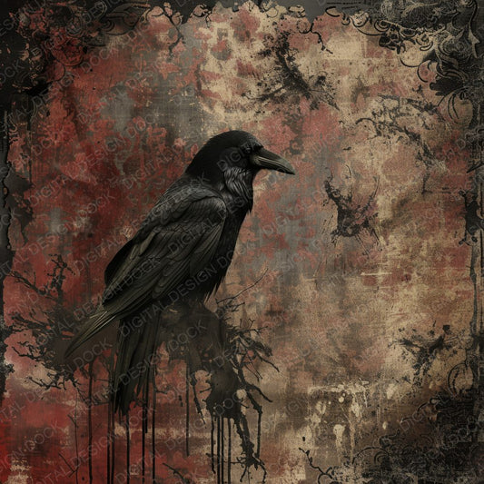 Ornate Gothic Raven Digital Paper Pack (DDD002836)