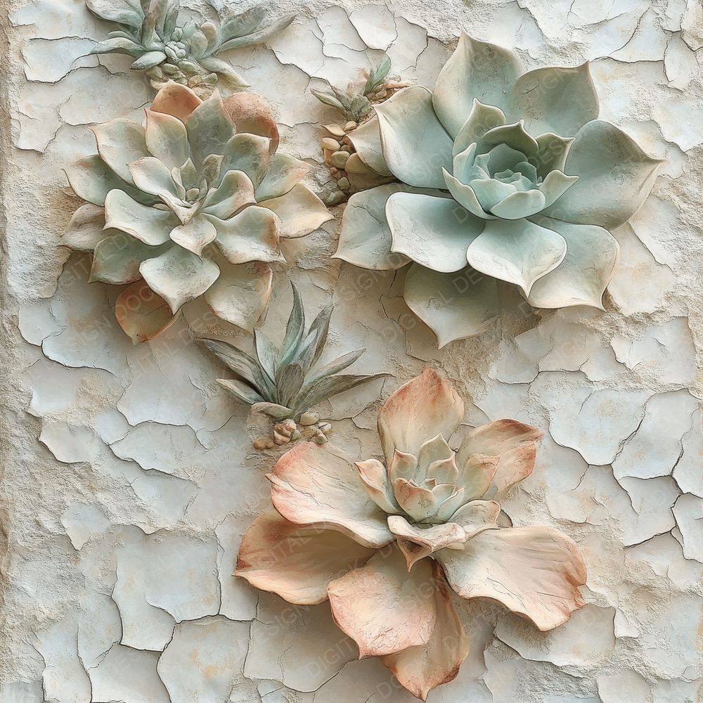 Ossified Succulent Ceramic Digital Paper Pack (DDD002842)