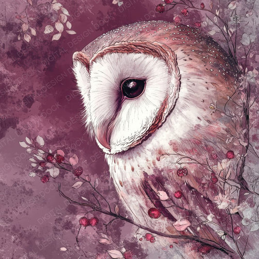 Owl Rosehip Drift Digital Paper Pack (DDD002853)