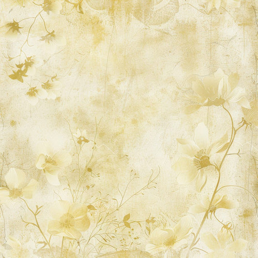 Pale Yellow Floral Digital Paper Pack (DDD002876)