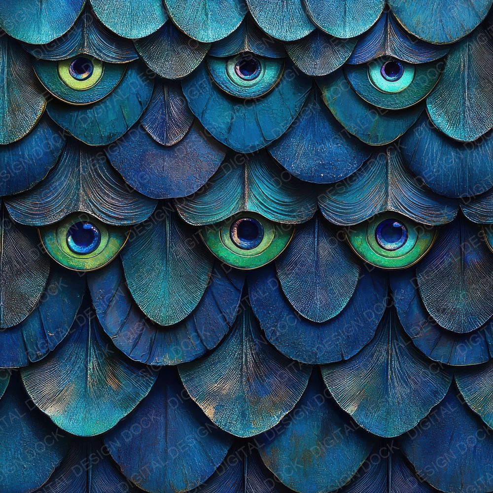 Peacock Jewel Scale Digital Paper Pack (DDD002964)