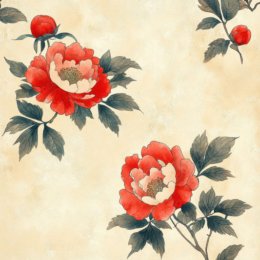 Peony Ukiyo Border Digital Paper Pack (DDD002975)