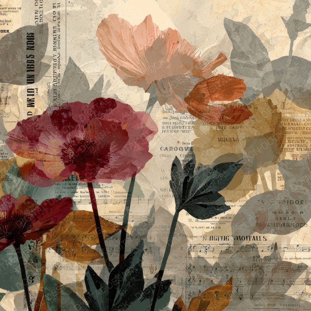 Playbill Music Crumple Bloom Digital Paper Pack (DDD003025)