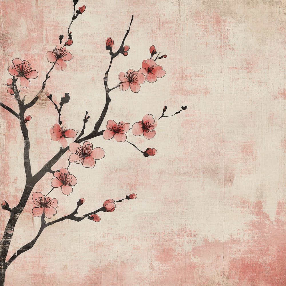 Plum Blossom Carve Digital Paper Pack (DDD003027)