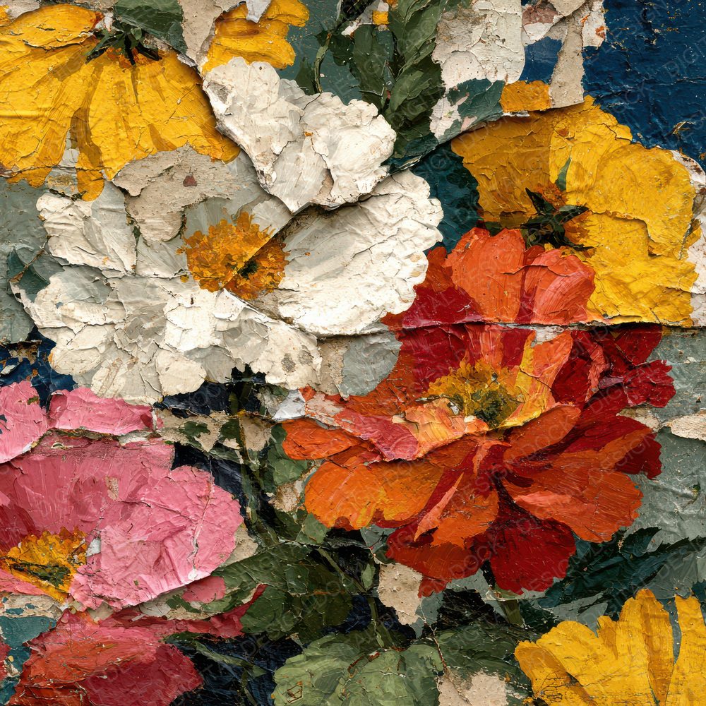 Poster Floral Tear Collage Digital Paper Pack (DDD003056)