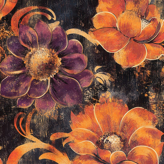 Psychedelic Smudge Florals Digital Paper Pack (DDD003091)