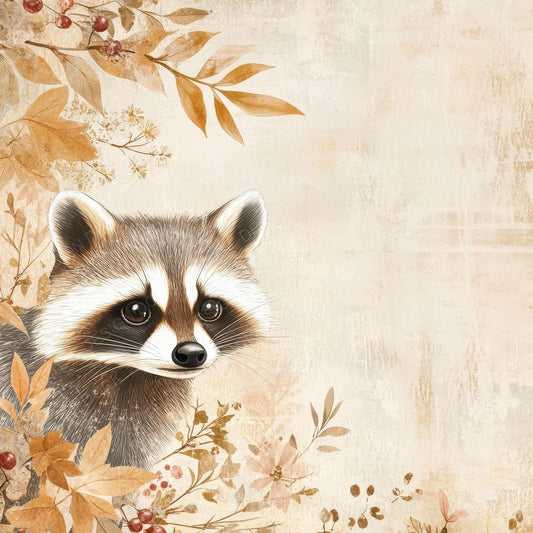 Raccoon Berry Bloom Digital Paper Pack (DDD003116)