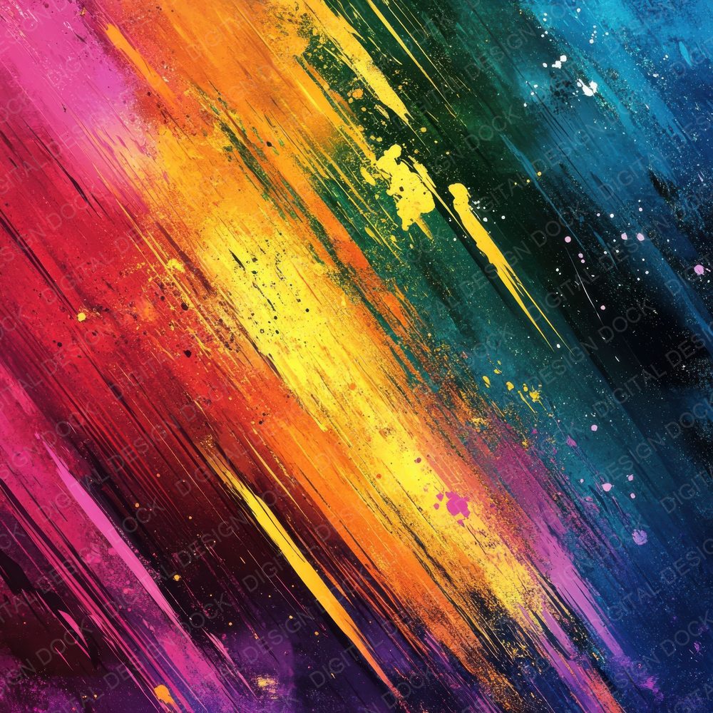 Rainbow Brush Scatter Digital Paper Pack (DDD003133)