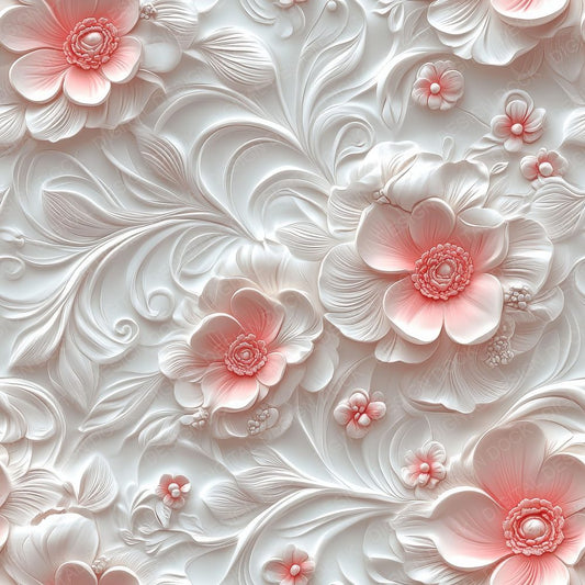 Seamless Embossed Floral Paper Digital Paper Pack (DDD003434)