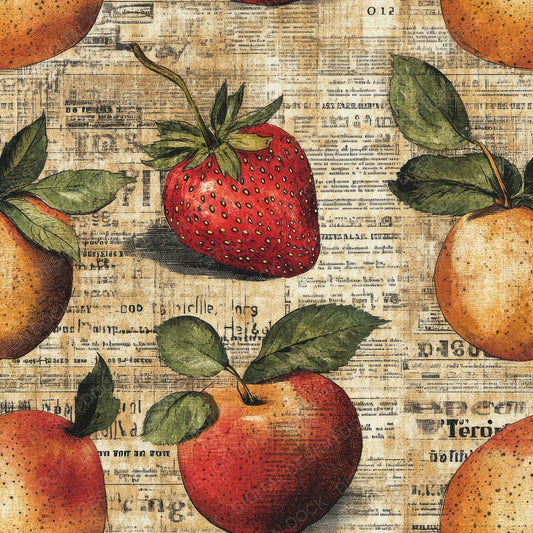 Seamless Fruit Pattern Paper Digital Paper Pack (DDD003435)