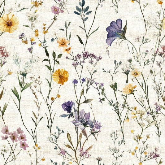 Seamless Wildflower Sketch Paper Digital Paper Pack (DDD003440)