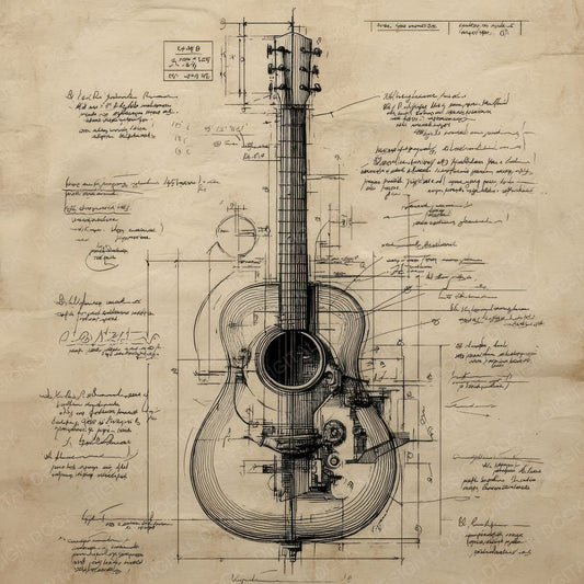 Sketch Acoustic Guitar Digital Paper Pack (DDD003498)