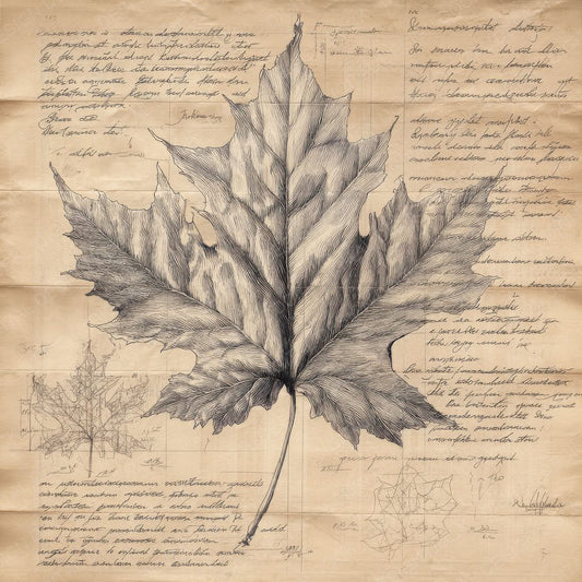 Sketch Maple Leaf Detailed Digital Paper Pack (DDD003615)