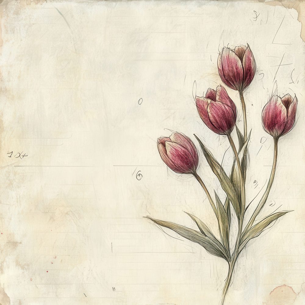 Sketch Tulip Colour Digital Paper Pack (DDD003691)