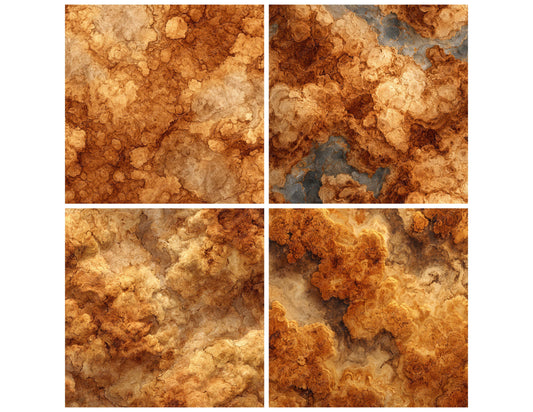 Preview layout showing Thuya Amber Clustered Grain papers arranged as background pages for junk journals and mixed media crafts