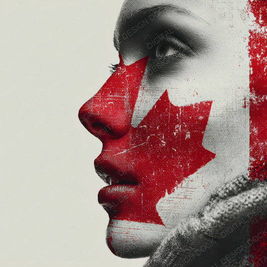 Woman Canada Face Print Digital Paper Pack (DDD004449)