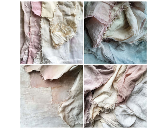 Preview layout showing Worn Old Quilt papers arranged as background pages for junk journals and mixed media crafts