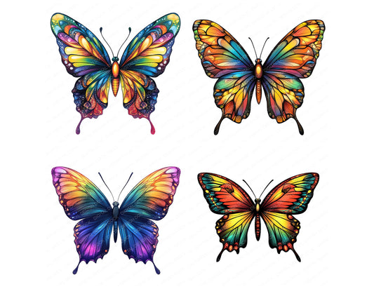 Preview layout showing Abstract Butterfly clipart elements for scrapbooking, junk journals, and card making