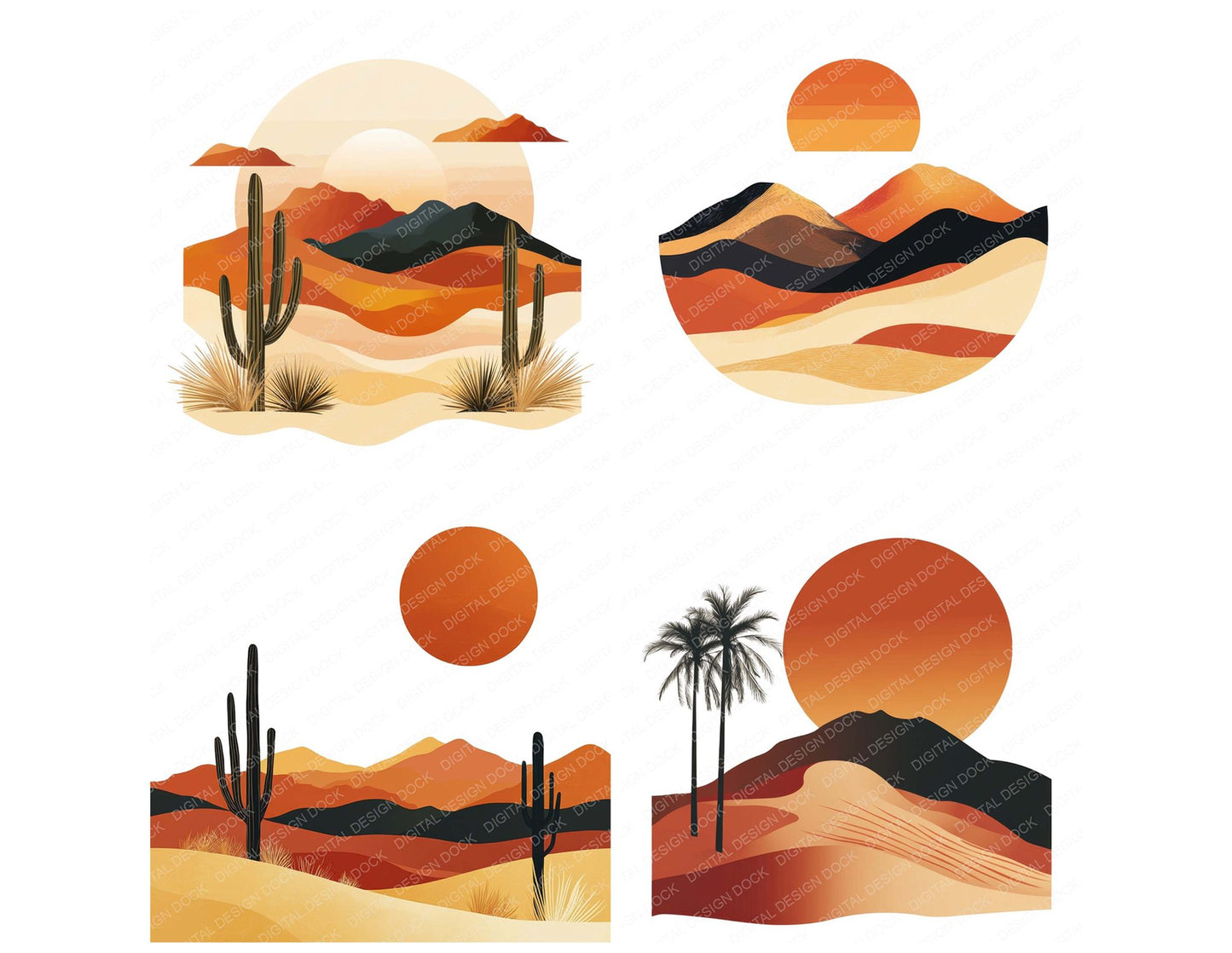 Abstract Desert Clipart Set (DDD004518)