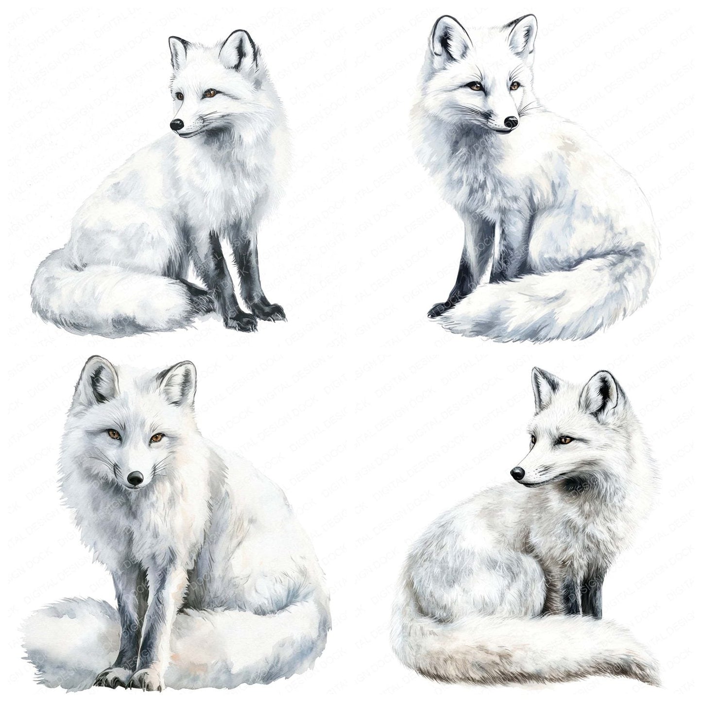 Arctic Fox Clipart Set (DDD004620)