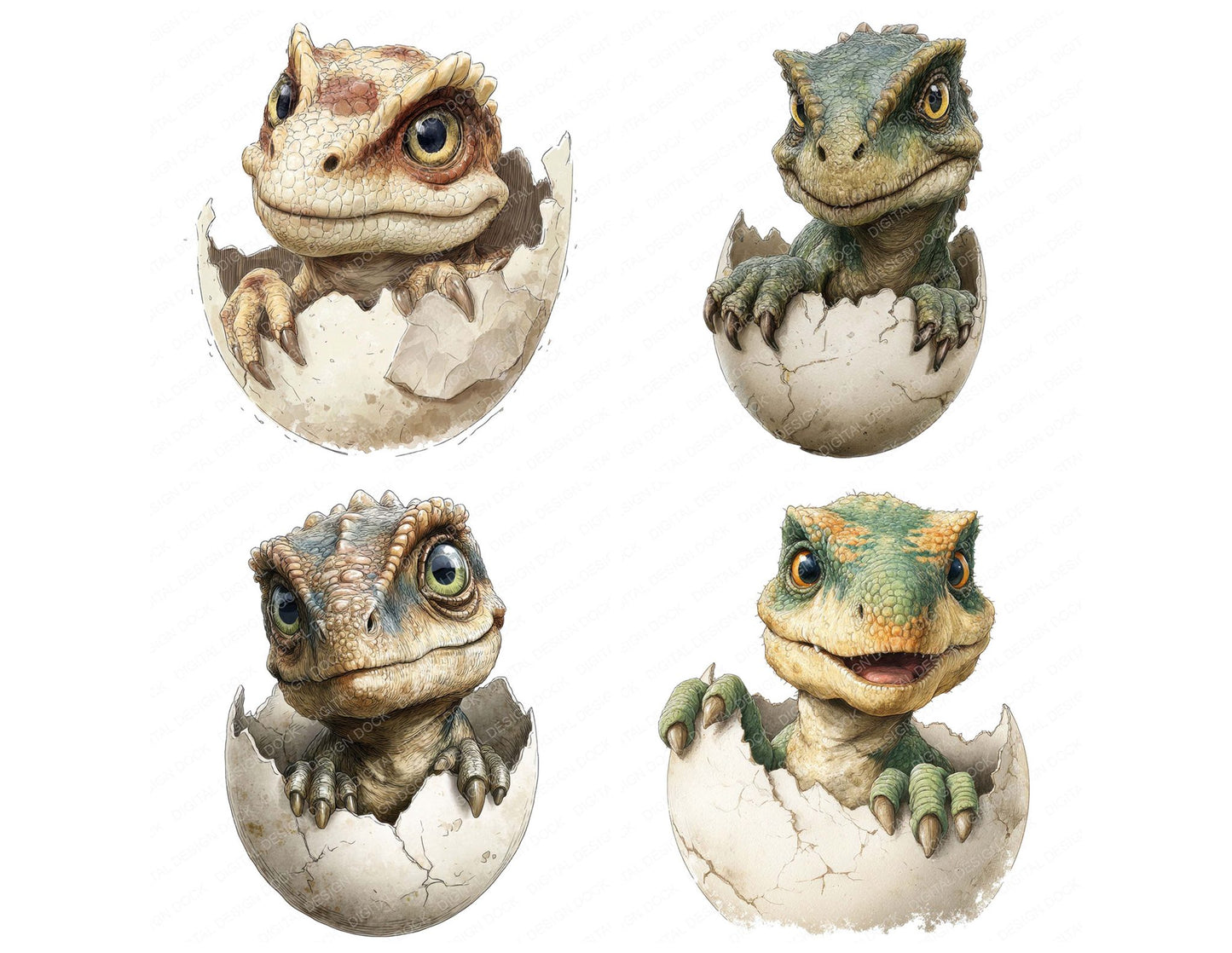 Baby Dino Egg Clipart Set (DDD004640)