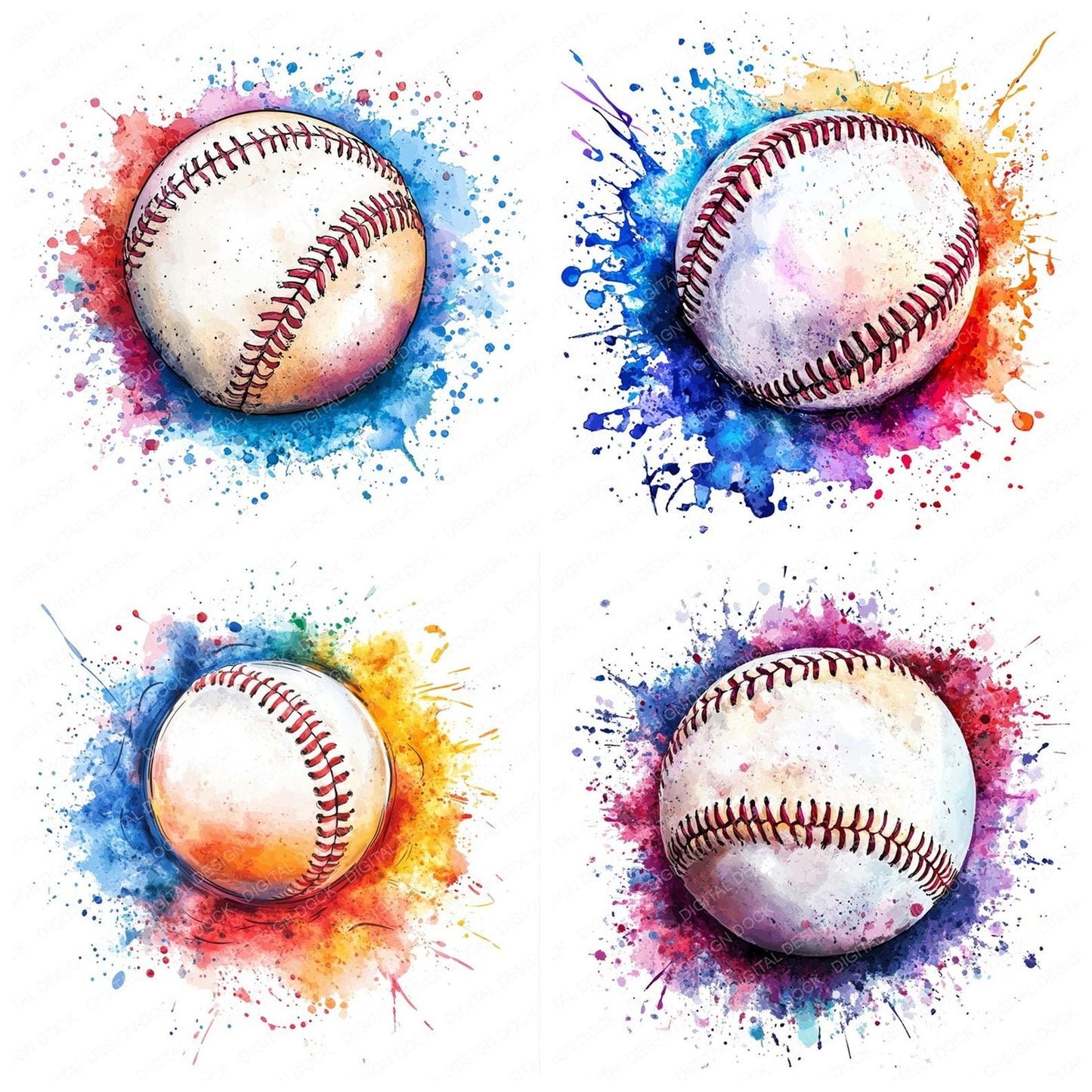 Baseball Spalsh Clipart Set (DDD004652)
