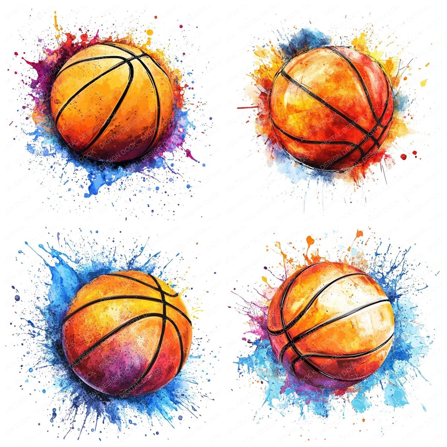 Basketball Splash Clipart Set (DDD004656)