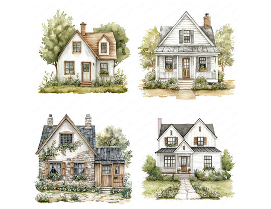 Preview layout showing Rustic Farmhouse clipart elements for scrapbooking, junk journals, and card making