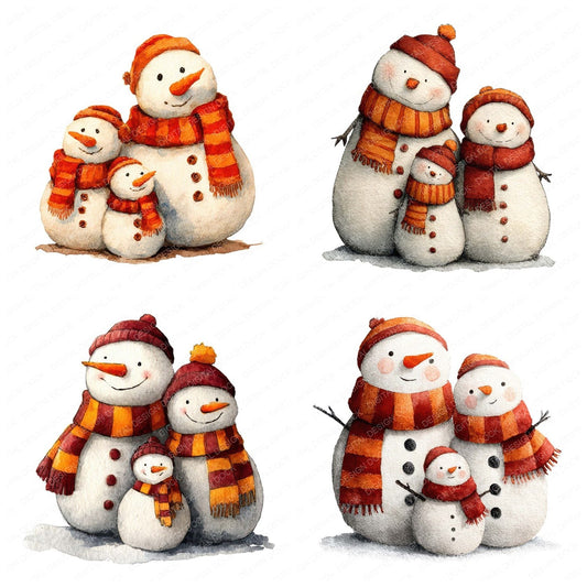Snowman Family Scarves Clipart Set (DDD006611)